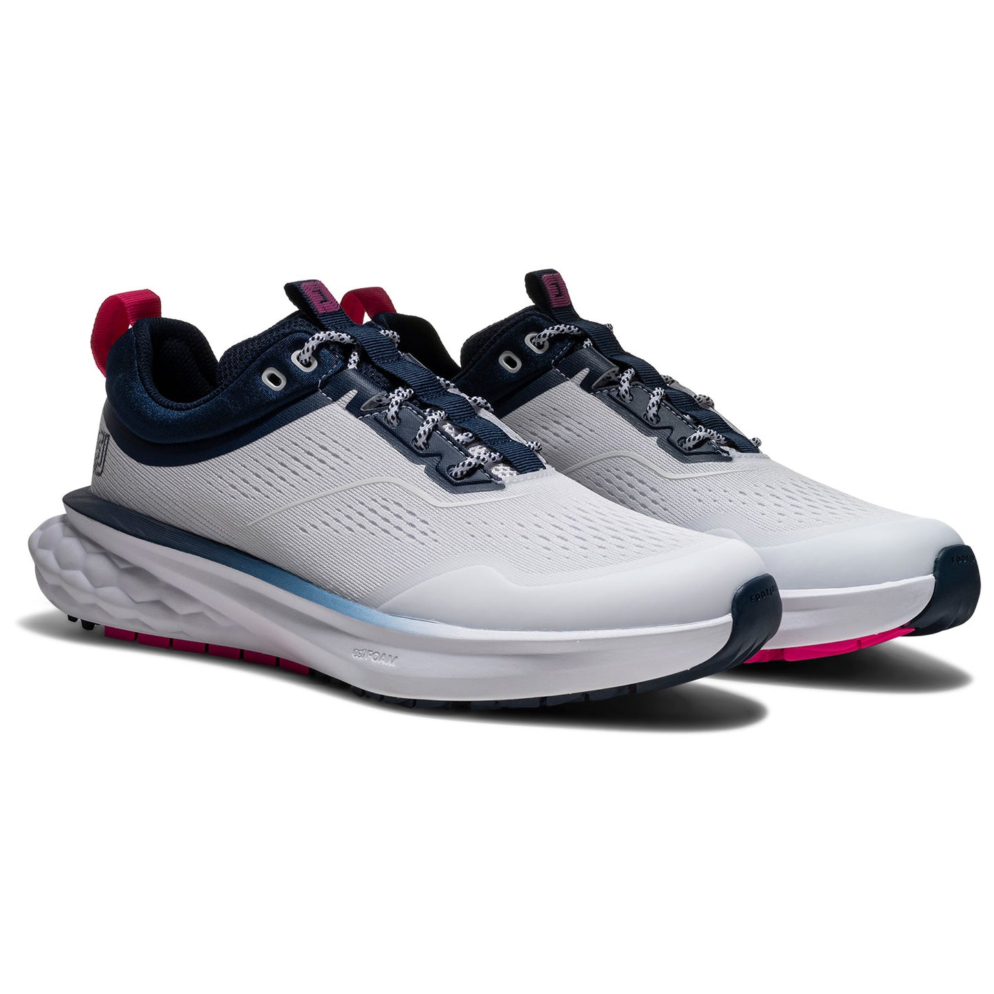 FootJoy Women's Quantum Golf Shoes White/Navy/High Vis Pink
