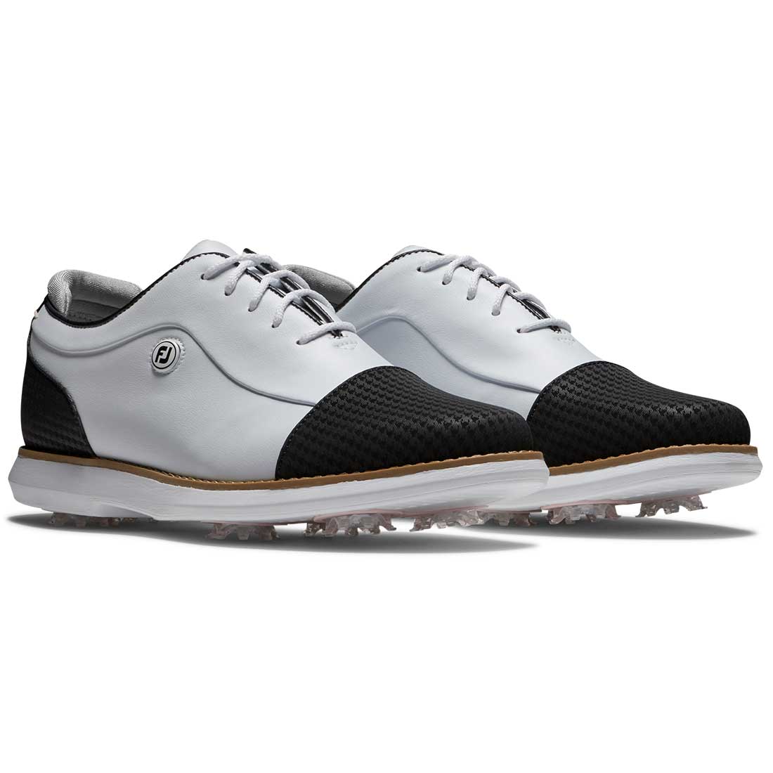 FootJoy Women's Traditions Cap Toe Golf Shoes White/Black