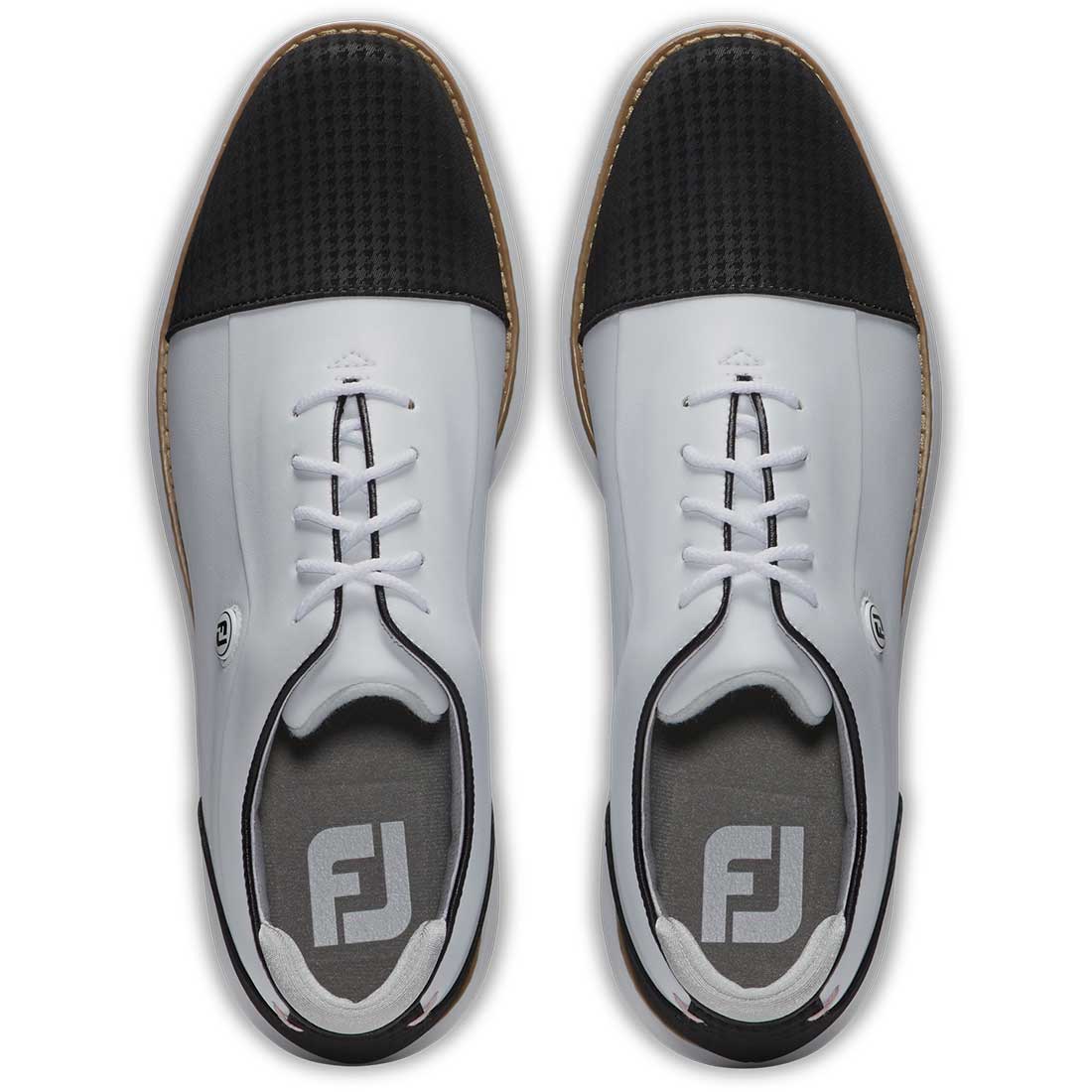 FootJoy Women's Traditions Cap Toe Golf Shoes White/Black