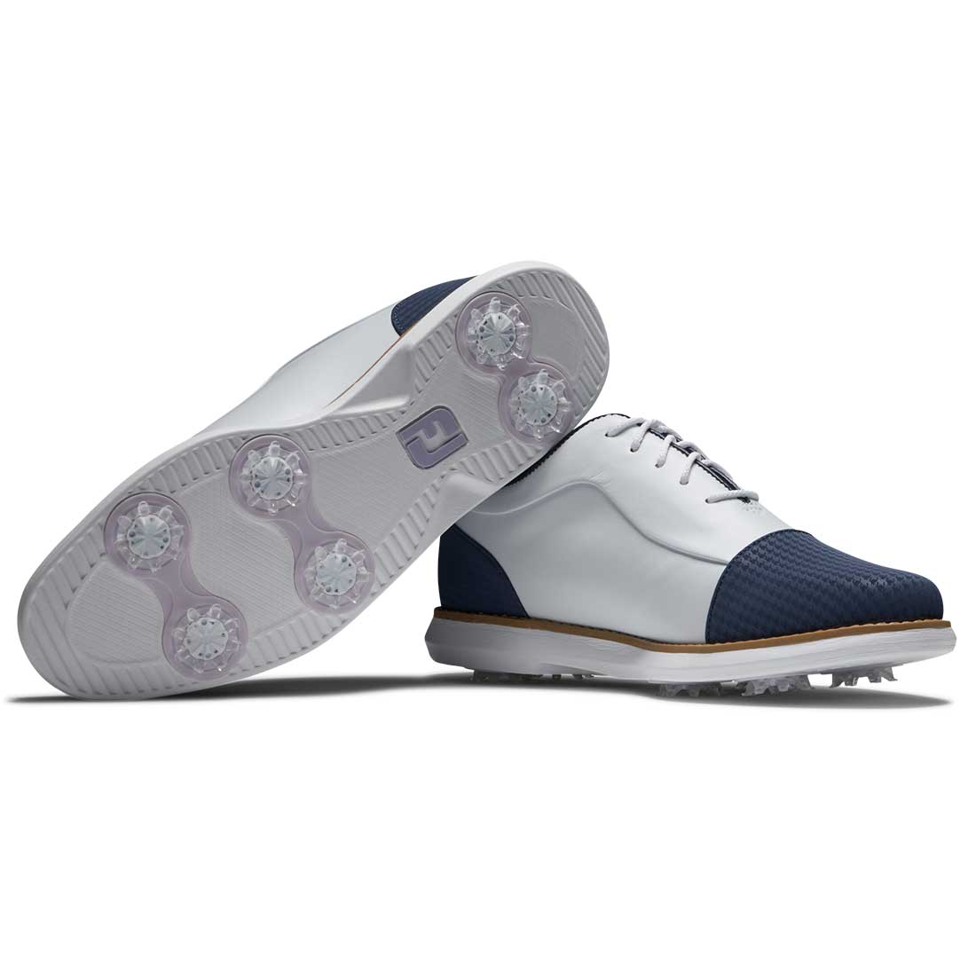 FootJoy Women's Traditions Cap Toe Golf Shoes Navy/White
