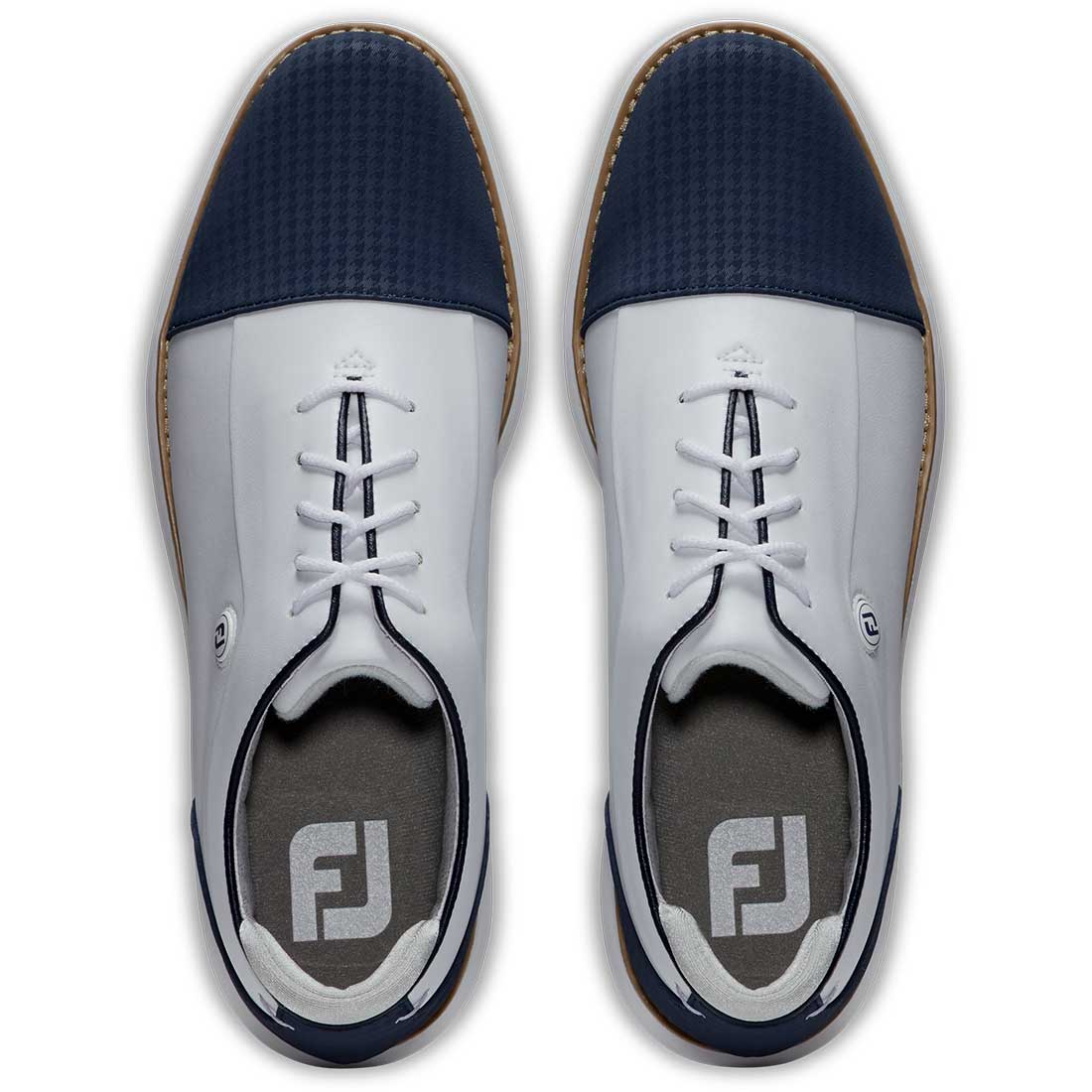 FootJoy Women's Traditions Cap Toe Golf Shoes Navy/White