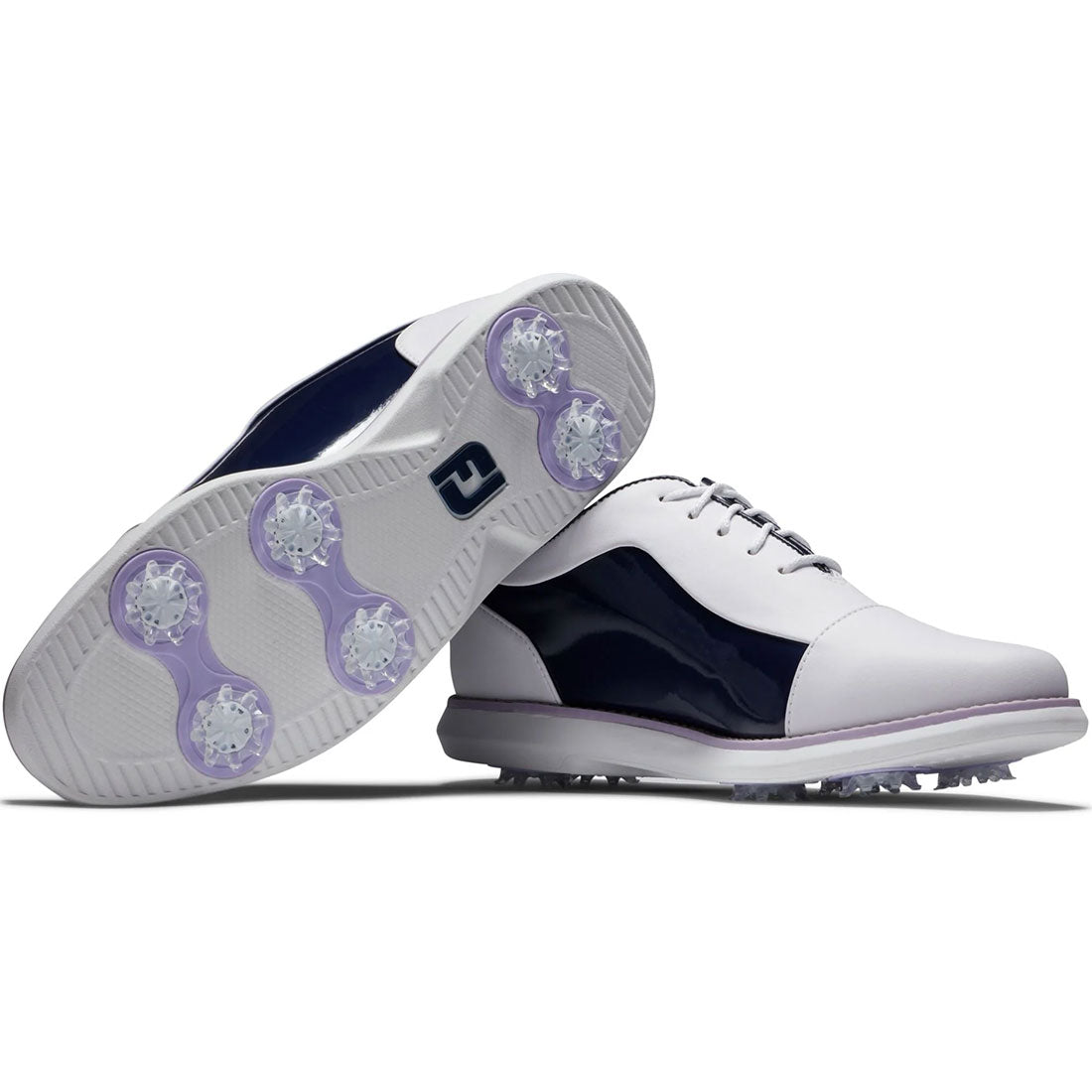 FootJoy Women's Traditions Cap Toe Golf Shoes White/Navy