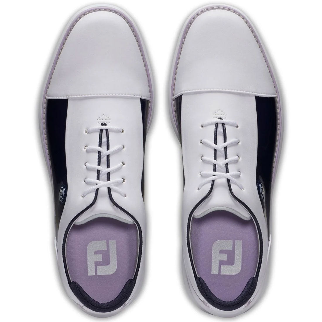 FootJoy Women's Traditions Cap Toe Golf Shoes White/Navy
