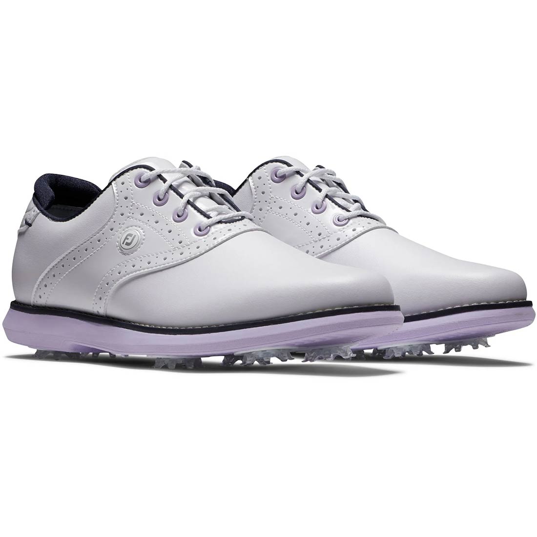 FootJoy Women's Traditions Saddle Golf Shoes White/Purple – Golf