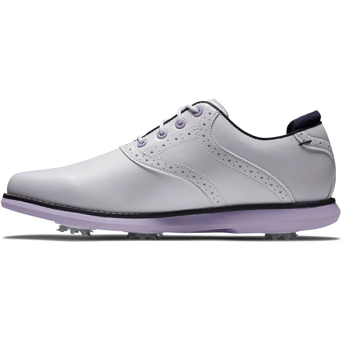 FootJoy Women's Traditions Saddle Golf Shoes White/Purple