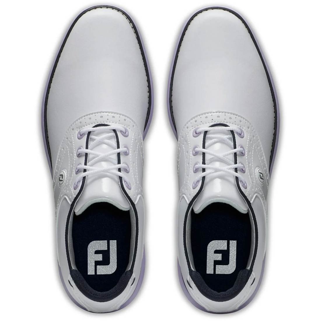 FootJoy Women's Traditions Saddle Golf Shoes White/Purple