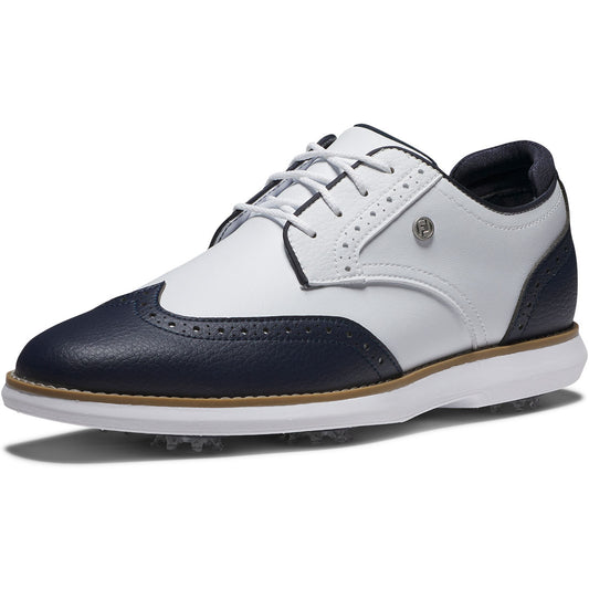 FootJoy Women's Traditions Wing Tip Golf Shoes White/Navy