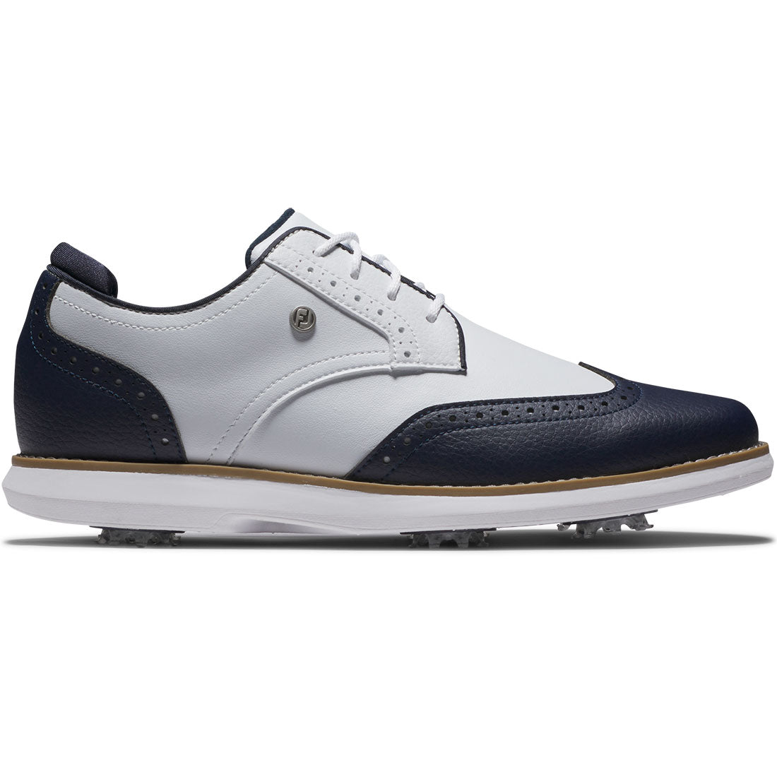 FootJoy Women's Traditions Wing Tip Golf Shoes White/Navy