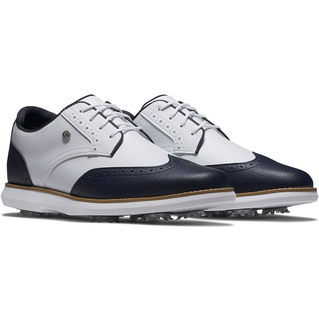 FootJoy Women's Traditions Wing Tip Golf Shoes White/Navy