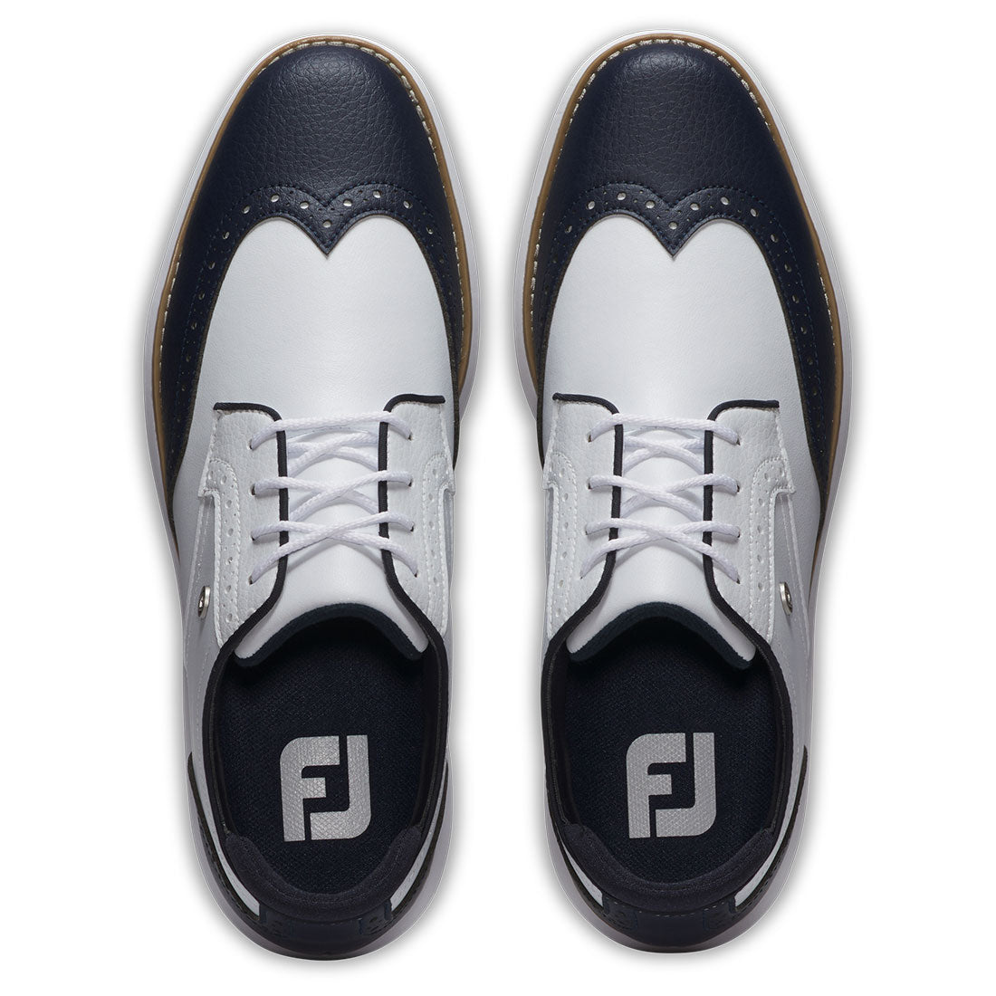 FootJoy Women's Traditions Wing Tip Golf Shoes White/Navy