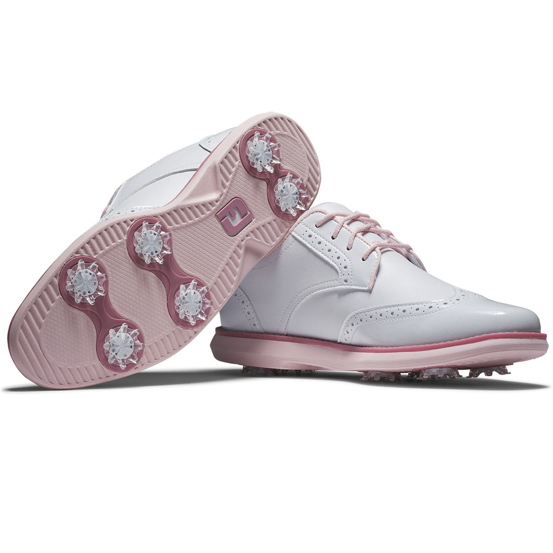 FootJoy Women's Traditions Wing Tip Golf Shoes White/Pink – Golf