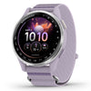 Silver Aluminum Bezel with Lilac ComfortFit Fabric Band
