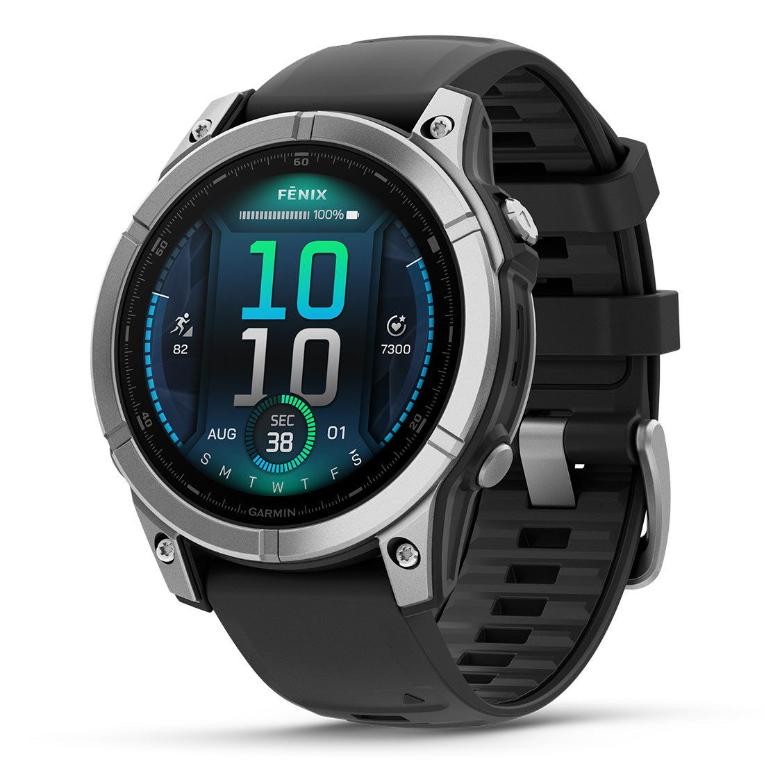 Stainless Steel with Black Silicone Band