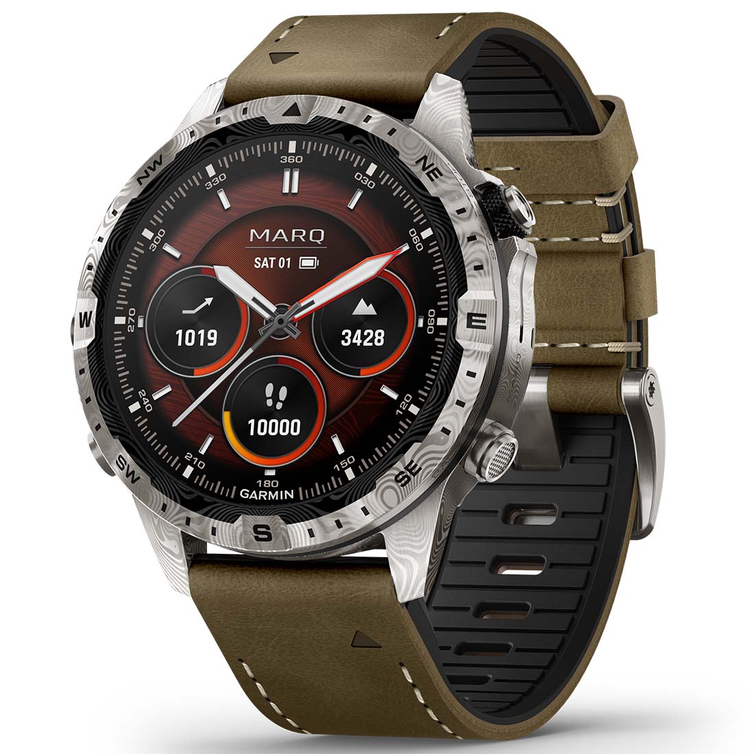 Garmin MARQ Adventurer (Gen 2) Modern Tool Smartwatch Damascus Steel Edition
