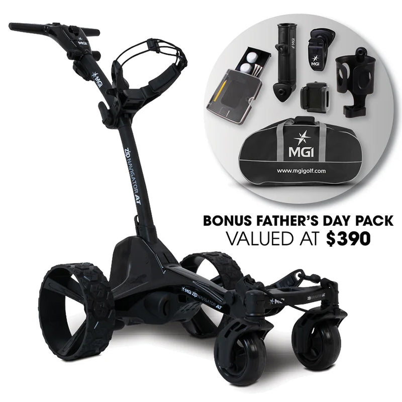 MGI Zip Navigator AT All Terrain Electric Golf Caddy Bundle