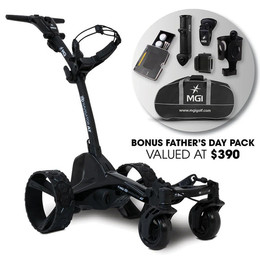MGI Zip Navigator AT All Terrain Electric Golf Caddy Bundle
