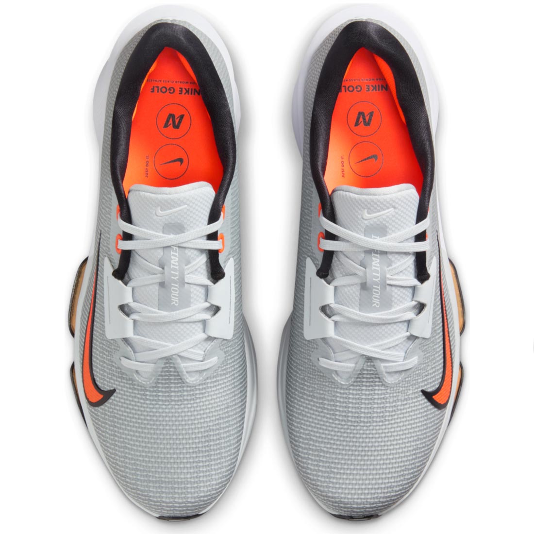 Nike Air Zoom Infinity Tour NEXT% 2 Golf Shoes Pure Platinum/Safety Orange