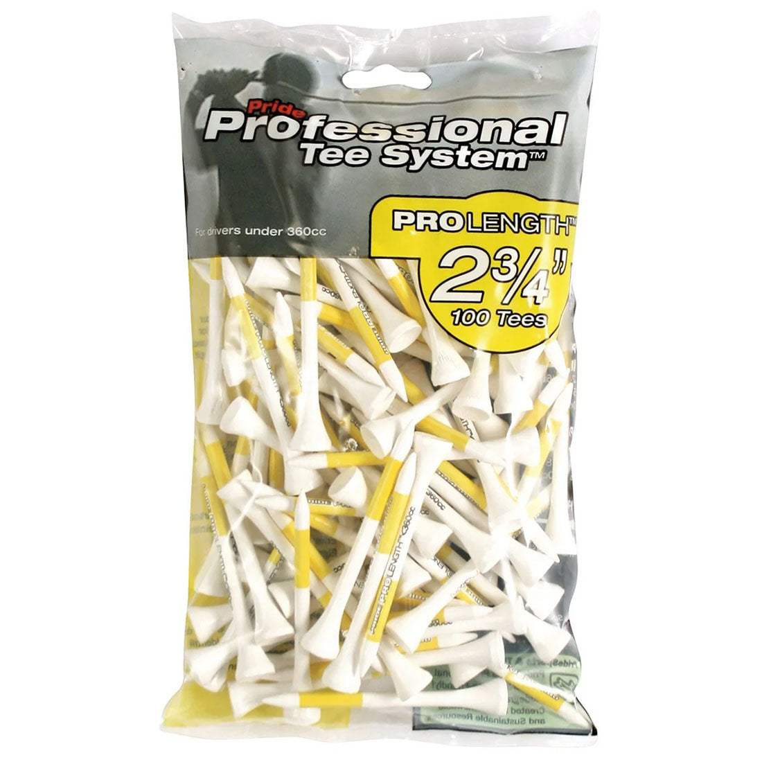 Pride Golf Tee PTS 2 3/4 Inch Wood Golf Tees