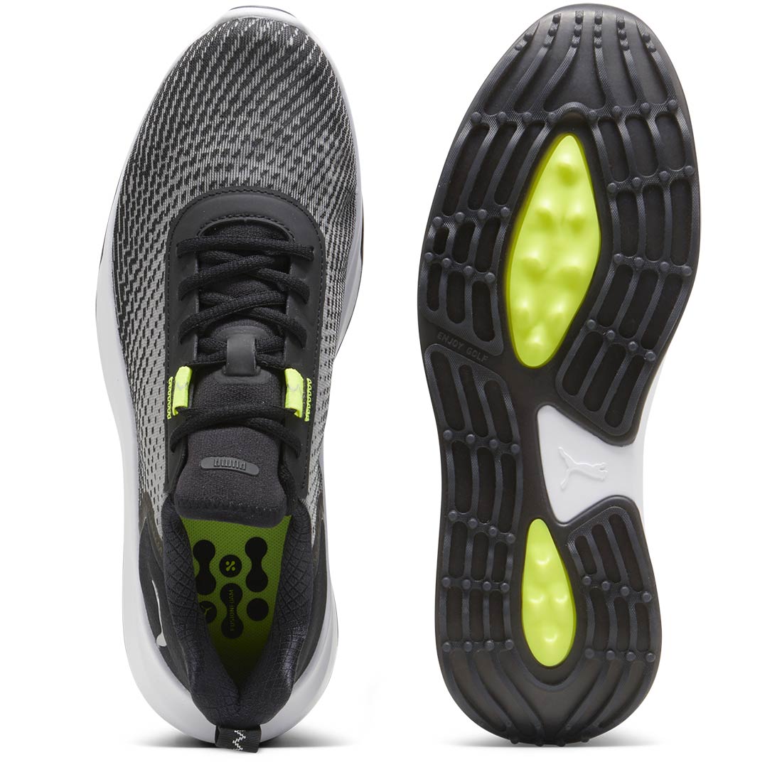 Puma Fusion Crush Sport Golf Shoes Black/Electric Lime