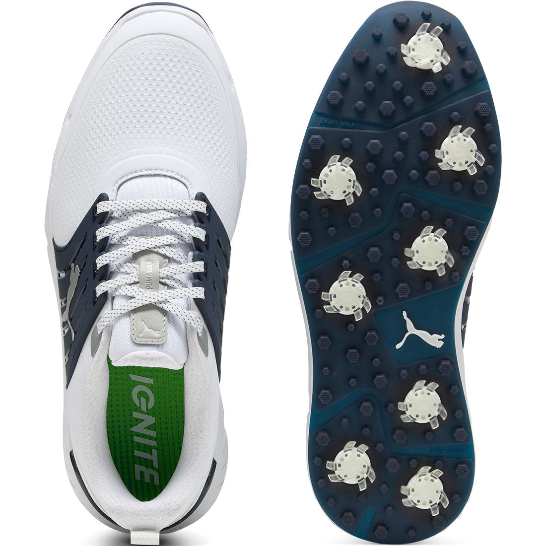 Puma Ignite Elevate 2 Tour Golf Shoes White/Deep Navy/Silver