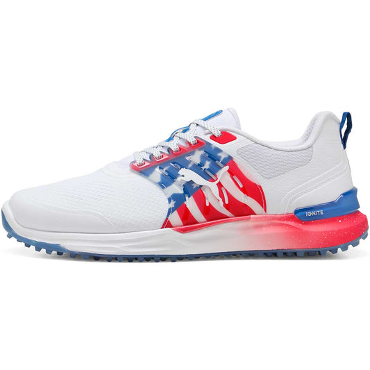 Puma Ignite Elevate 2 Volition Golf Shoes White/Blue Streak/Strong Red
