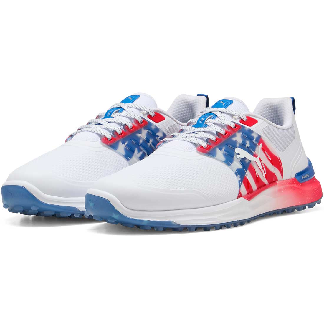 Puma Ignite Elevate 2 Volition Golf Shoes White/Blue Streak/Strong Red