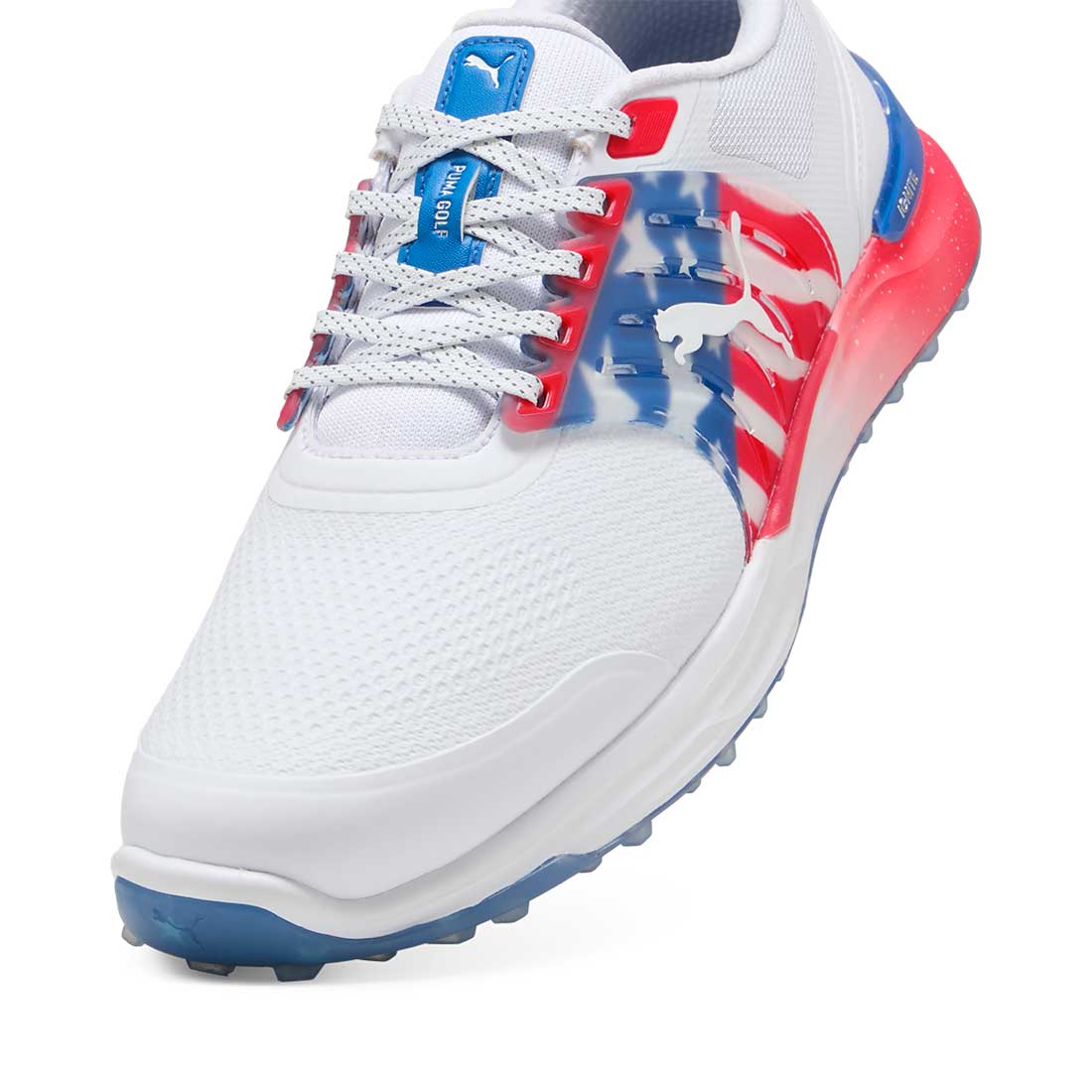 Puma Ignite Elevate 2 Volition Golf Shoes White/Blue Streak/Strong Red