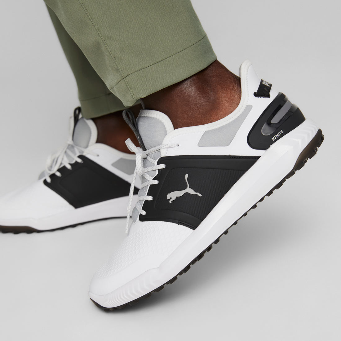 Puma Ignite Elevate Golf Shoes White/Black/Silver