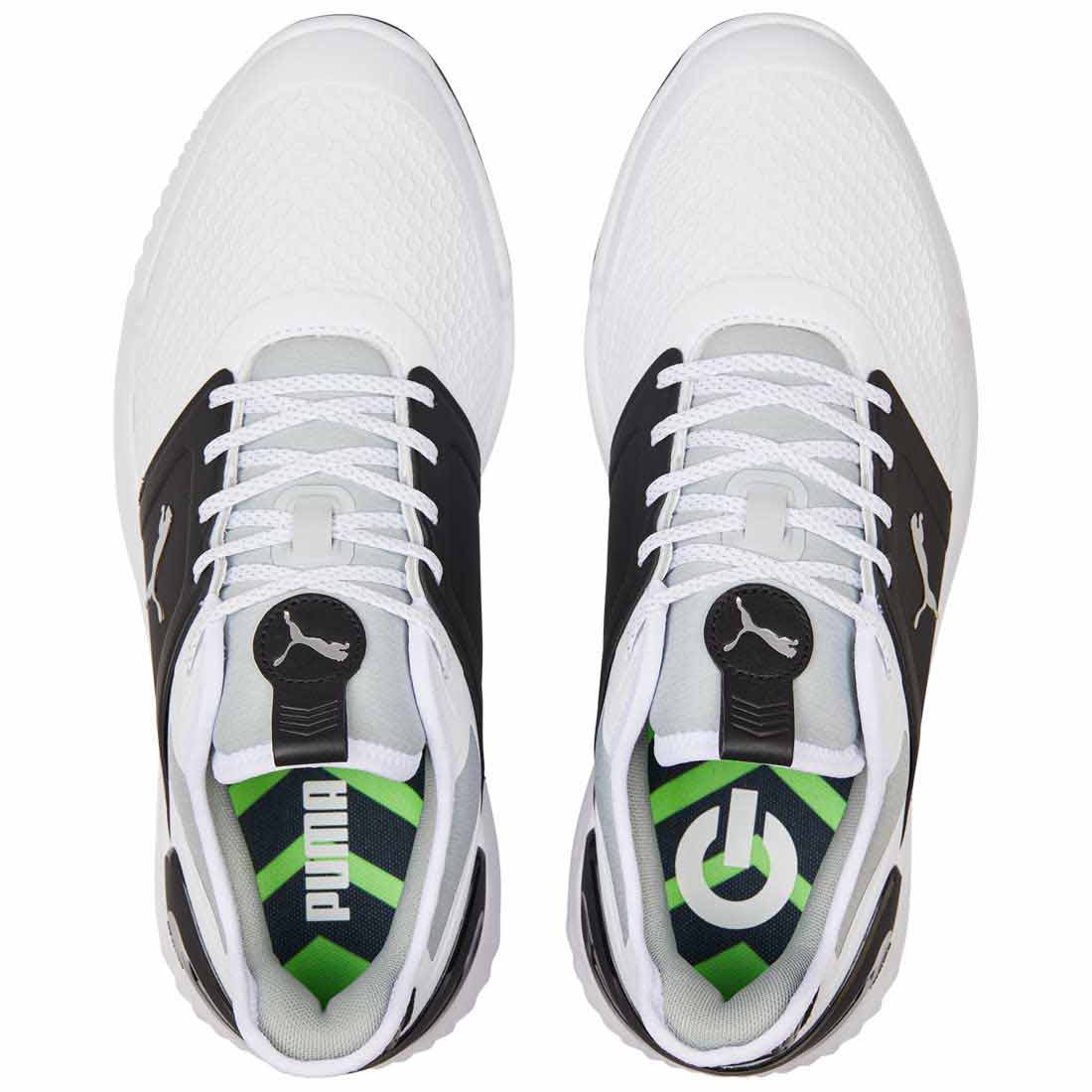 Puma Ignite Elevate Golf Shoes White/Black/Silver – Golf Discount