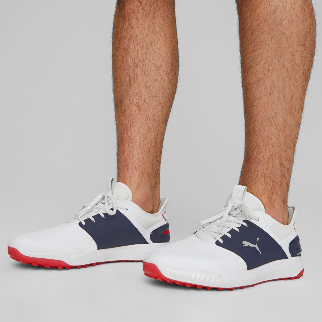 Puma Ignite Elevate Golf Shoes White/Silver/Navy – Golf Discount