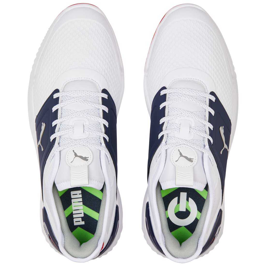 Puma Ignite Elevate Golf Shoes White/Silver/Navy – Golf Discount