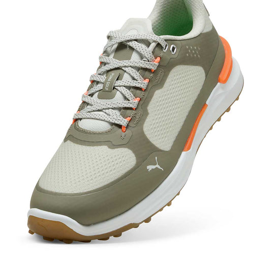 Puma Ignite Elevate X Golf Shoes Sedate Grey/Velvet Moss/Fluro Orange