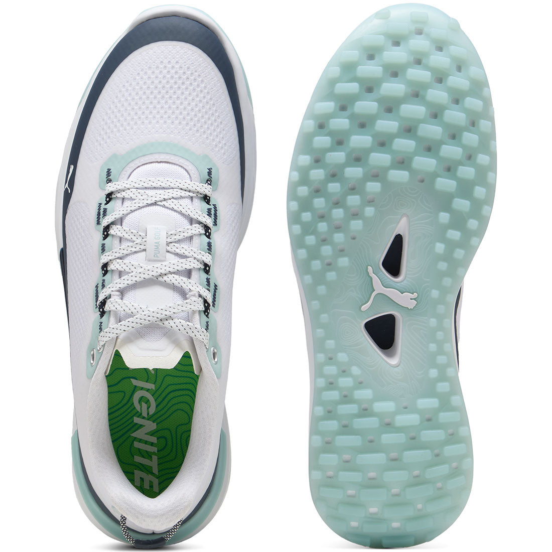 Puma Ignite Elevate X Golf Shoes White/Deep Navy/Modern Mint