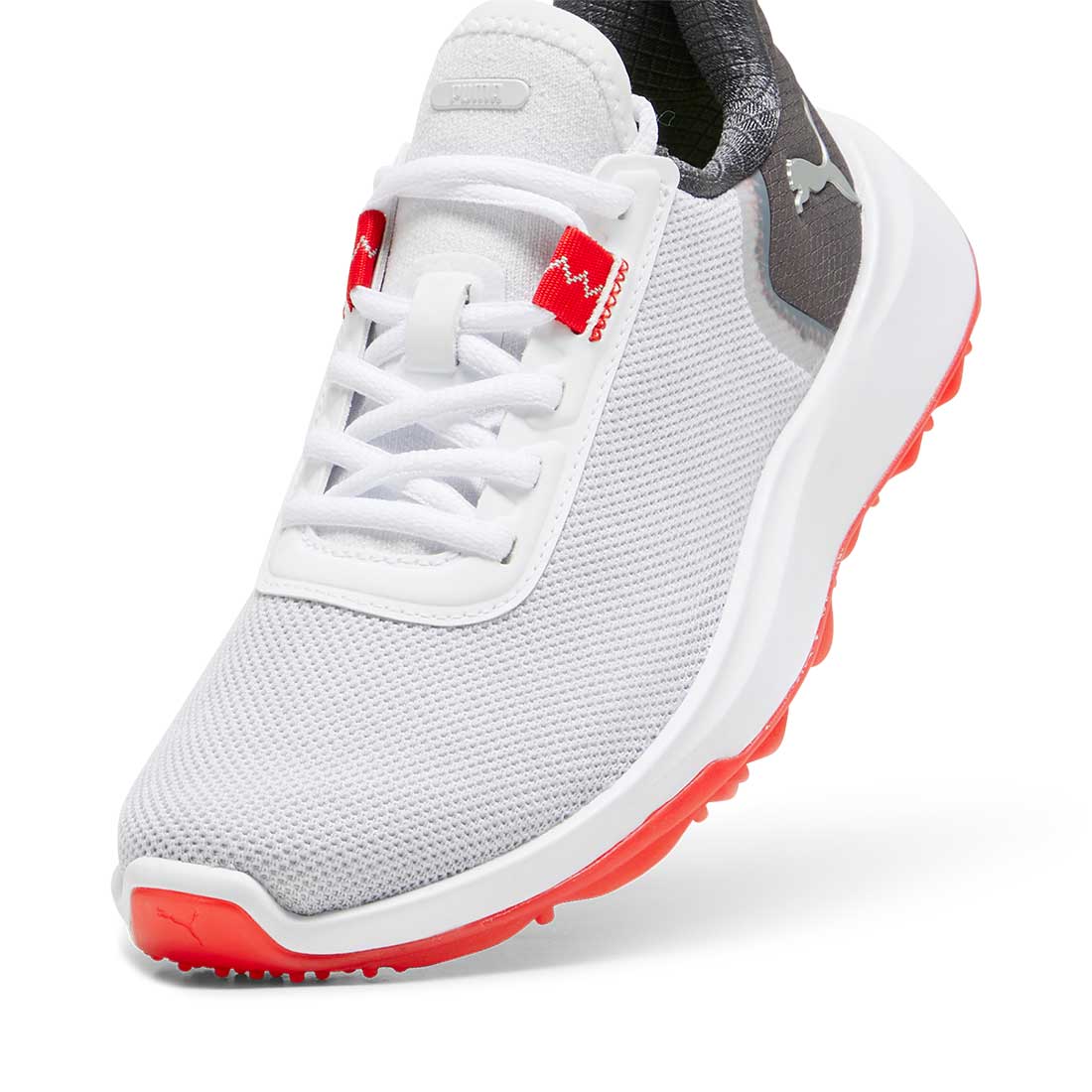Puma Juniors Fusion Crush Sport Golf Shoes White/Dark Coral