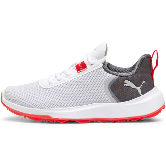 Puma Juniors Fusion Crush Sport Golf Shoes White/Dark Coral