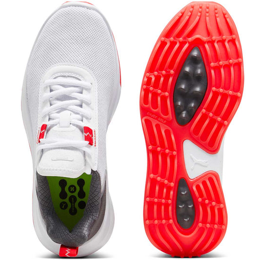 Puma Juniors Fusion Crush Sport Golf Shoes White/Dark Coral