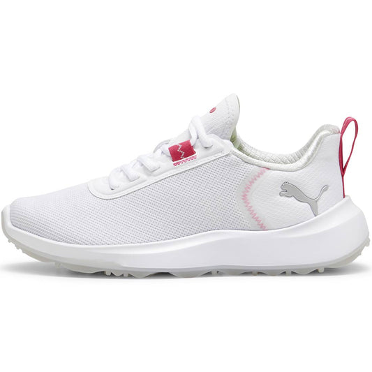 Puma Juniors Fusion Crush Sport Golf Shoes White/Garnet Rose