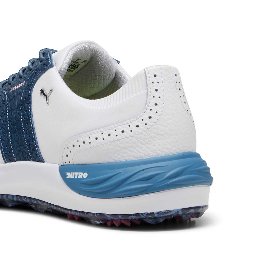 Puma PhantomCat Nitro Fair Isle Golf Shoes White/Blue Horizon