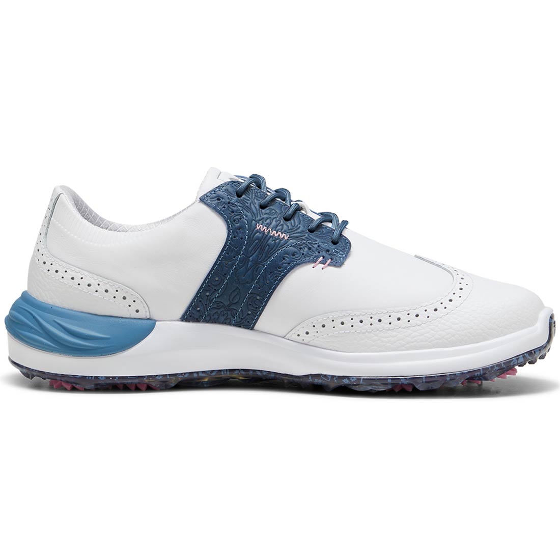 Puma PhantomCat Nitro Fair Isle Golf Shoes White/Blue Horizon