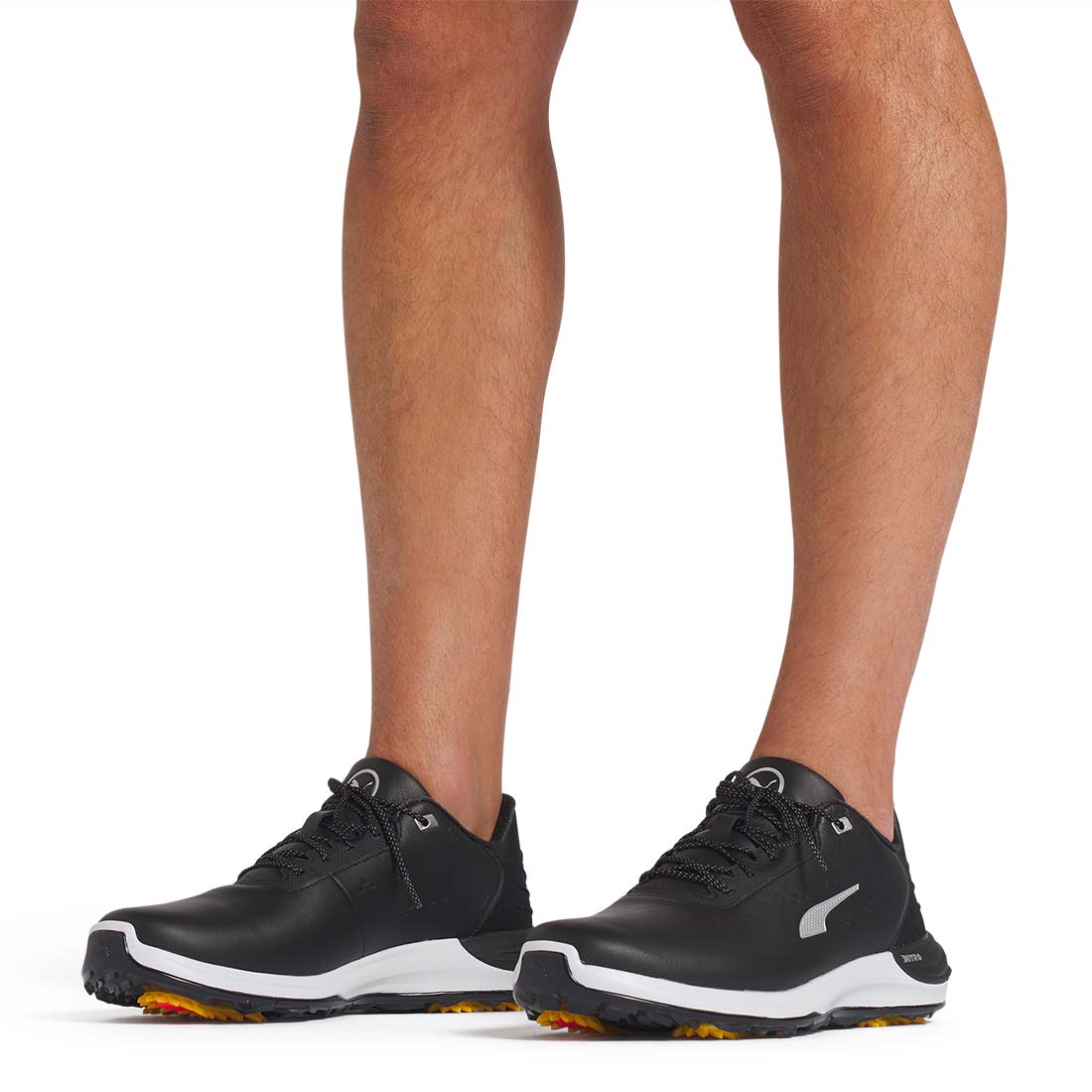 Puma PhantomCat Nitro Golf Shoes Black/Silver/Yellow Sizzle – Golf