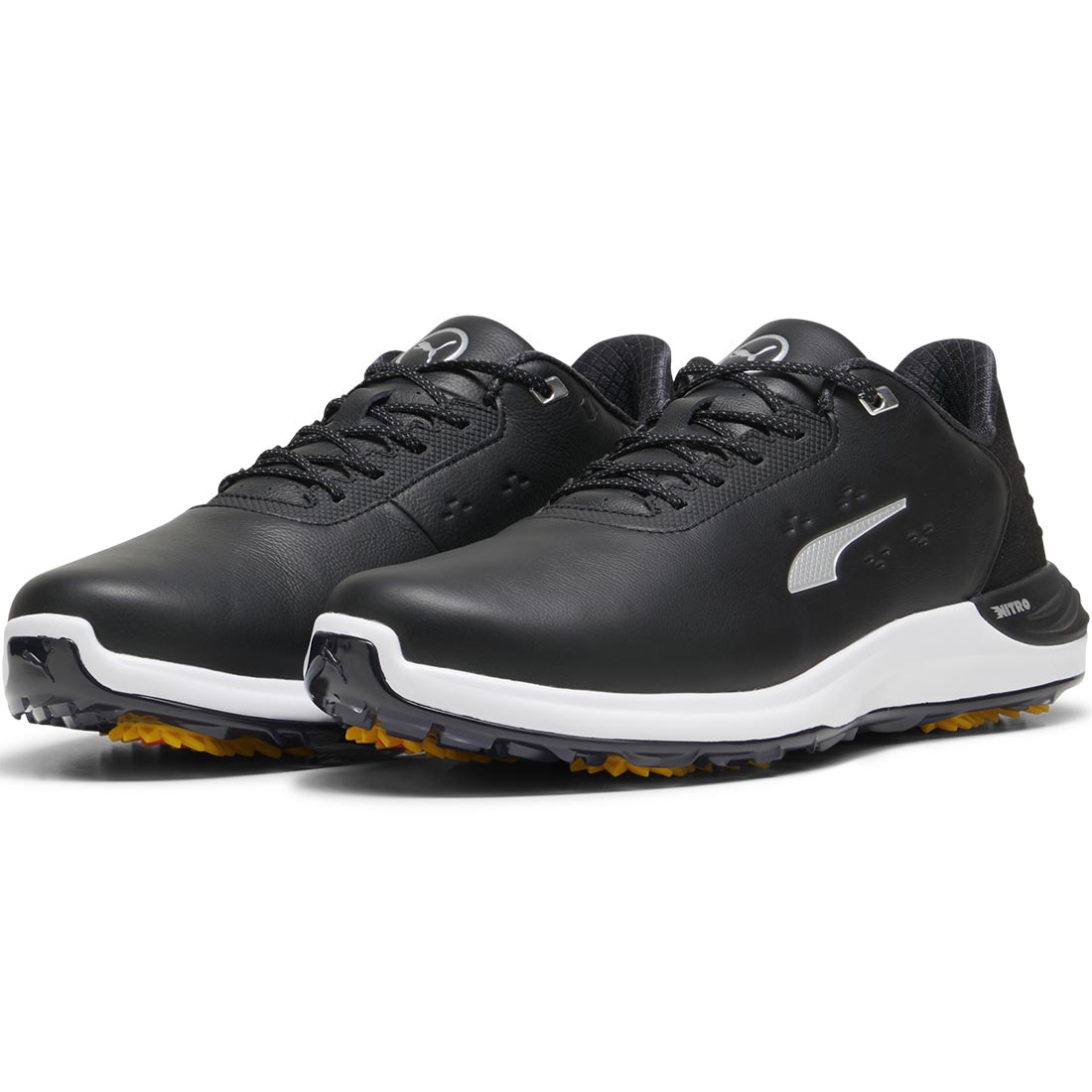Puma PhantomCat Nitro Golf Shoes Black/Silver/Yellow Sizzle