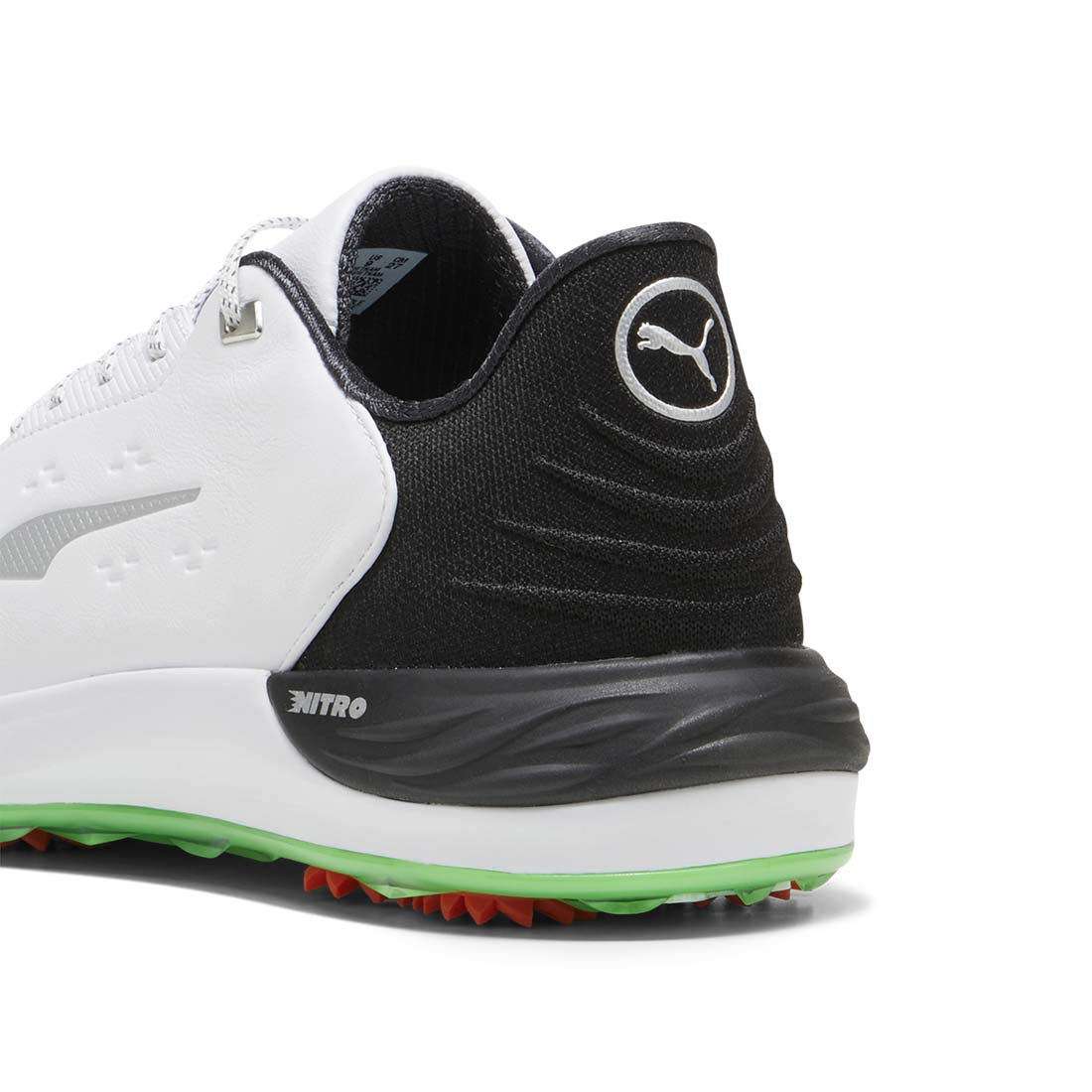 Puma PhantomCat Nitro Golf Shoes White/Black/Fluro Green – Golf