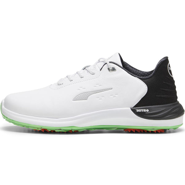 Puma PhantomCat Nitro Golf Shoes White/Black/Fluro Green – Golf