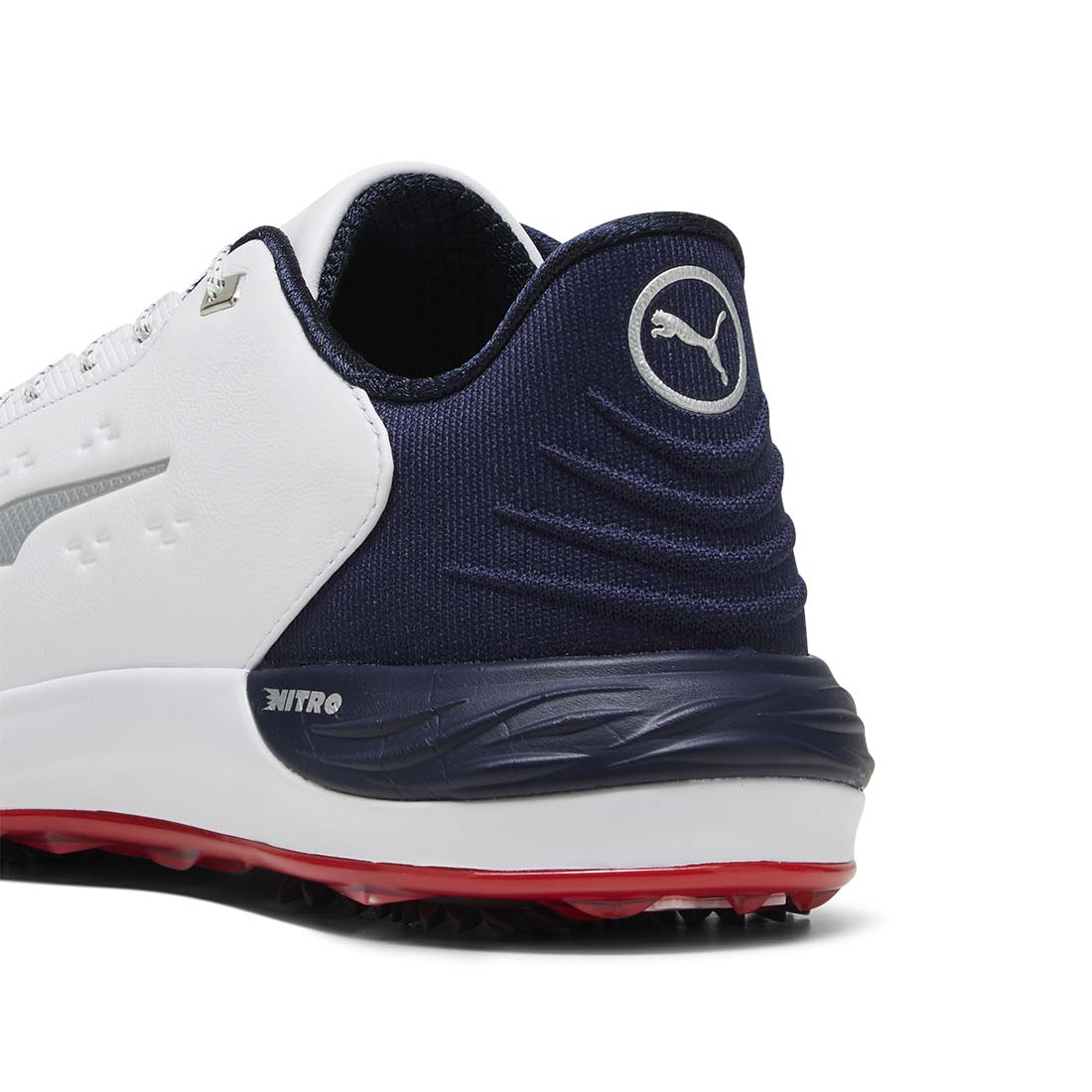 Puma PhantomCat Nitro Golf Shoes White/Deep Navy/For All Time Red