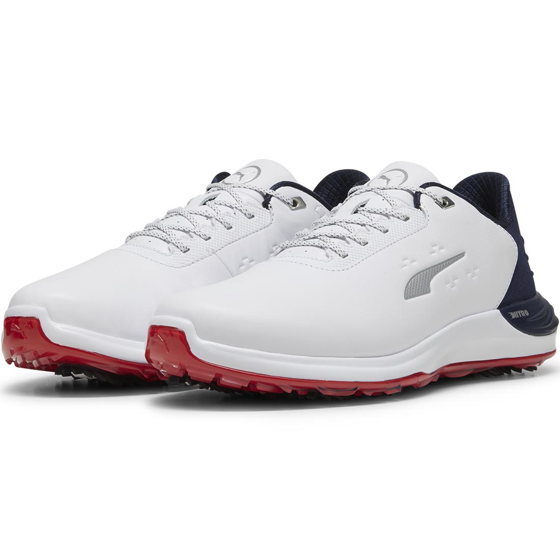 Puma PhantomCat Nitro Golf Shoes White/Deep Navy/For All Time Red