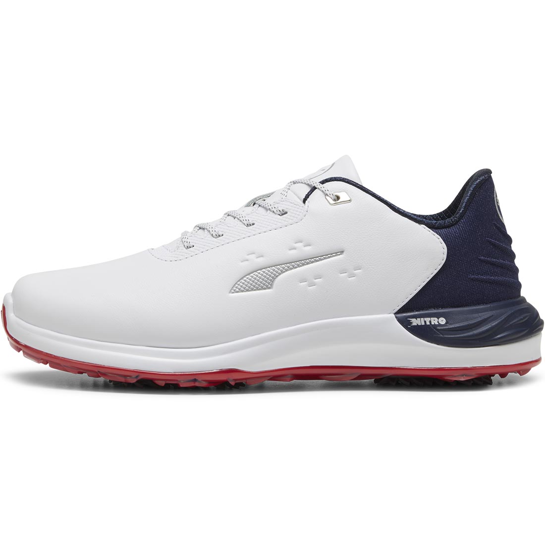 Puma PhantomCat Nitro Golf Shoes White/Deep Navy/For All Time Red