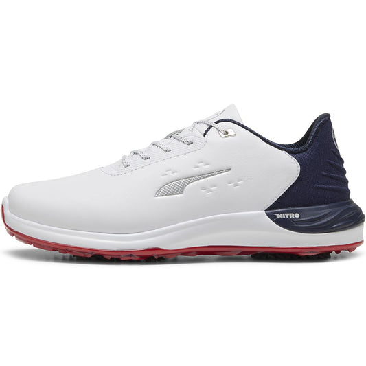 Puma PhantomCat Nitro Golf Shoes White/Deep Navy/For All Time Red