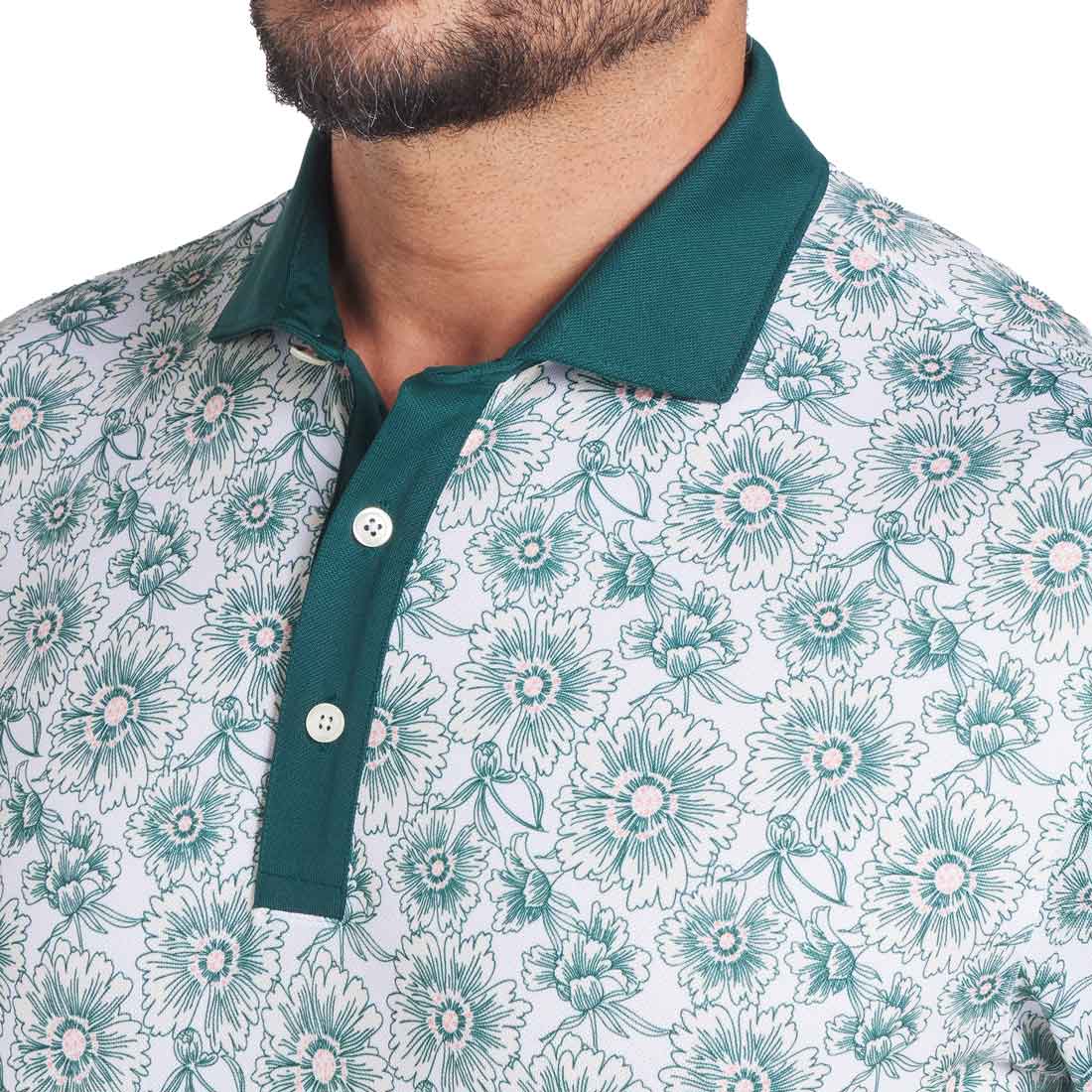 Puma Pique Flower Fields Golf Polo