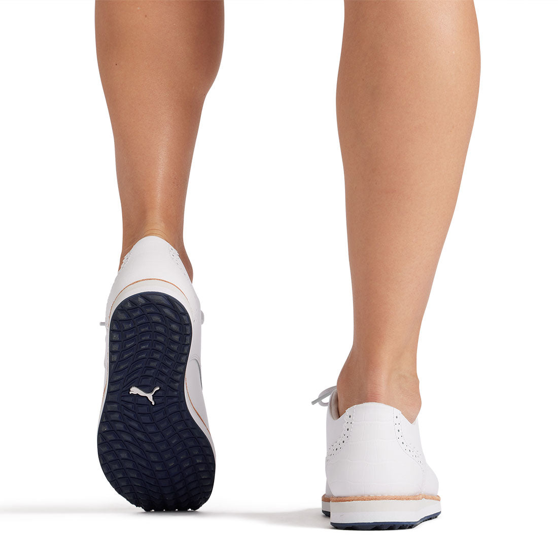 Puma Women's Avant Golf Shoes White/Deep Navy/Sand Dune