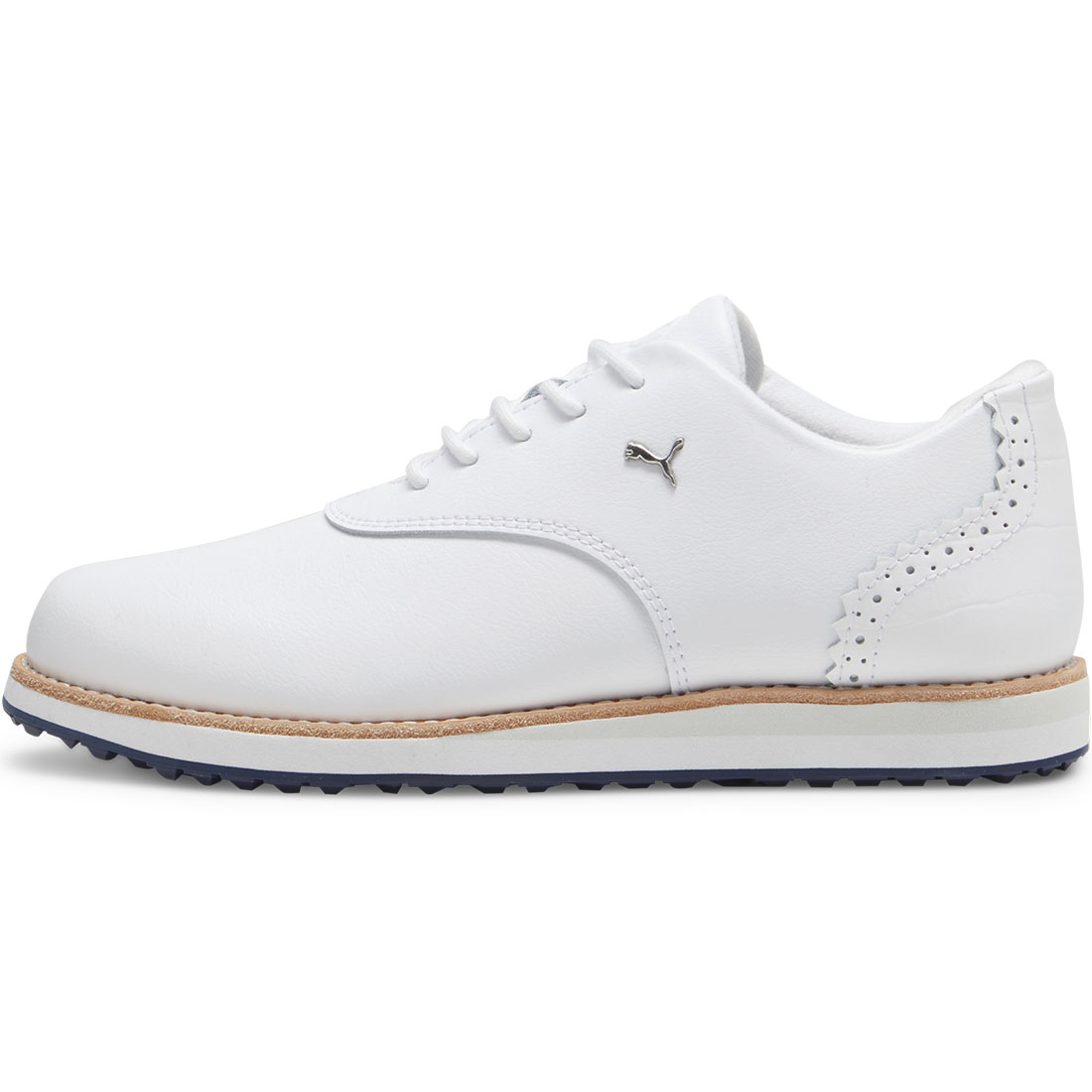 Puma Women's Avant Golf Shoes White/Deep Navy/Sand Dune